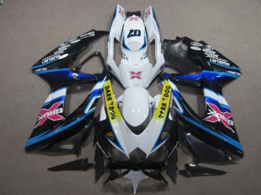 Suzuki GSXR 600 K8 08-10 Verkleidungen - Weiß Dunkel Hund 07