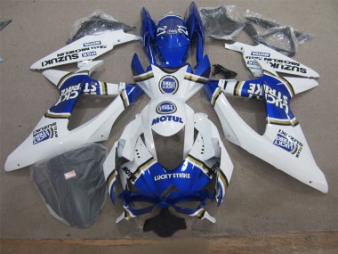 Suzuki GSXR 600 K8 08-10 Verkleidungen - Weiß Lucky Strike Blau Motul