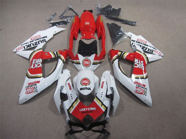 Suzuki GSXR 600 K8 08-10 Verkleidungen - Weiß Lucky Strike Rot Motul Suzuki GSXR 600 K8 08-10 Verkleidungen - Weiß Lucky Strike Rot Motul