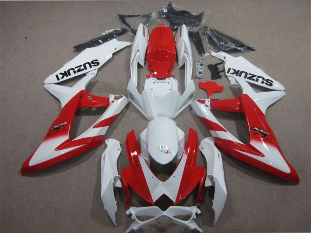 Suzuki GSXR 600 K8 08-10 Verkleidungen - Weiß Rot Suzuki GSXR 600 K8 08-10 Verkleidungen - Weiß Rot