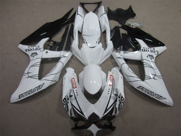 Suzuki GSXR 600 K8 08-10 Verkleidungen - Weiß Schwarz Corona Extra Motul Suzuki GSXR 600 K8 08-10 Verkleidungen - Weiß Schwarz Corona Extra Motul