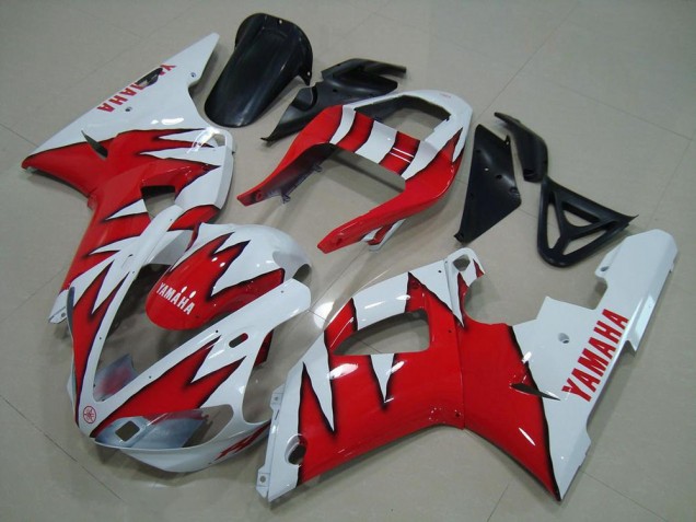 Yamaha R1 00-01 Verkleidungen - Weiß Rot Flamme Yamaha R1 00-01 Verkleidungen - Weiß Rot Flamme