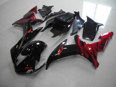 Yamaha R1 02-03 Verkleidungen - Schwarze Flamme