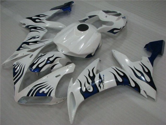 Yamaha R1 04-06 Verkleidungen - Weiß Blau Flamme