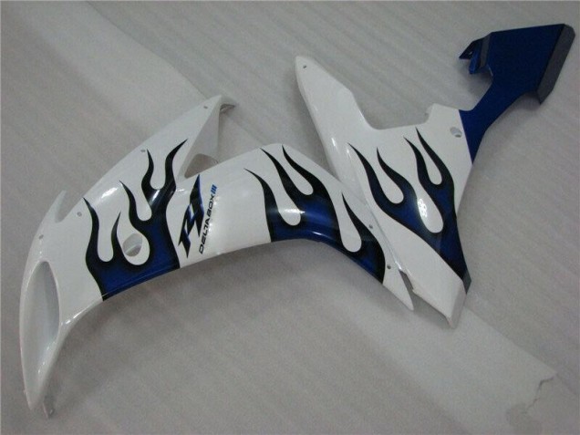 Yamaha R1 04-06 Verkleidungen - Weiß Blau Flamme