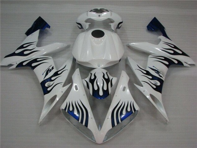Yamaha R1 04-06 Verkleidungen - Weiß Blau Flamme
