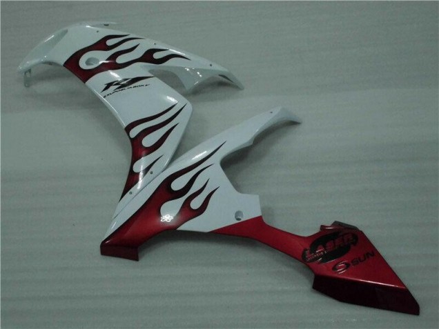 Yamaha R1 04-06 Verkleidungen - Weiß Rot Flamme