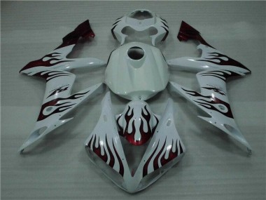 Yamaha R1 04-06 Verkleidungen - Weiß Rot Flamme