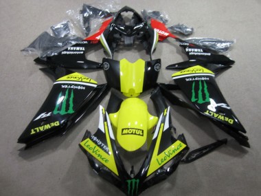 Yamaha R1 07-08 Verkleidungen - Schwarz Gelb Motul Leovince