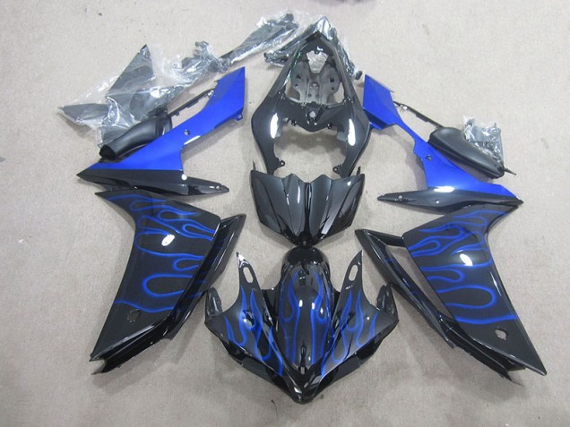 Yamaha R1 07-08 Verkleidungen - Schwarze Blau Flamme