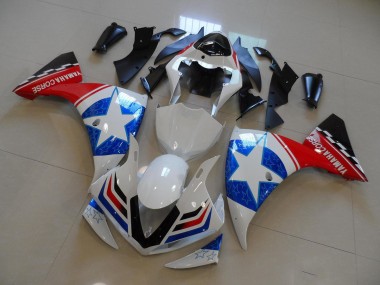 Yamaha R1 09-11 Verkleidungen - Weiß Schwarz Ducati Stern