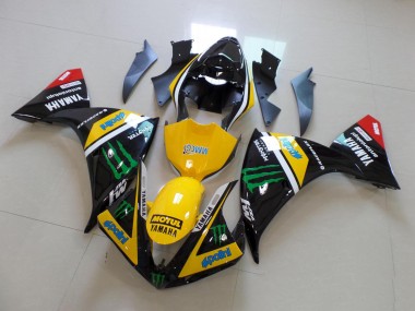 Yamaha R1 12-14 Verkleidung - Gelb Schwarz Monster