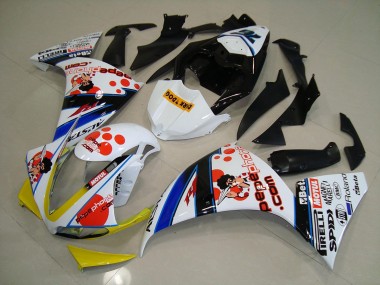 Yamaha R1 12-14 Verkleidungen - Weiß Schwarz Pepe Phone