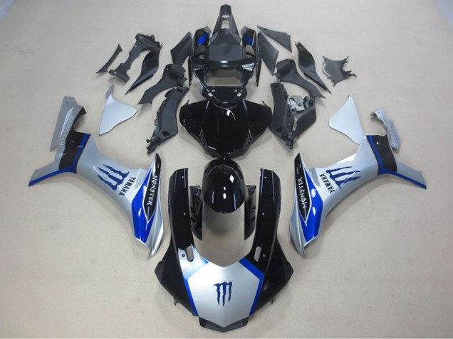 Yamaha R1 15-19 Verkleidungen - Silber Schwarz Blau Monster
