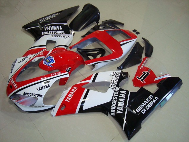 Yamaha R1 98-99 Verkleidungen - Schwarz Rote Aufkleber