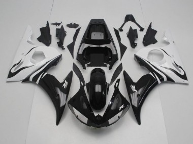 Yamaha R6 03-05 Verkleidung - Schwarz Weiß