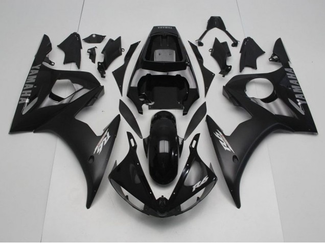 Yamaha R6 03-05 Verkleidungen - Schwarz mit silbernen Aufklebern Yamaha R6 03-05 Verkleidungen - Schwarz mit silbernen Aufklebern