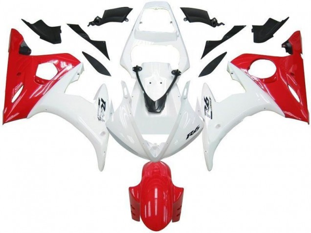 Yamaha R6 03-05 Verkleidungen - Weiß Rot