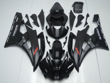 Yamaha R6 06-07 Verkleidungen - Matt Schwarz und Glänzendes Schwarz