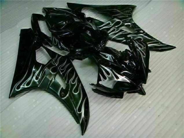 Yamaha R6 06-07 Verkleidungen - Silber Flamme Schwarz Yamaha R6 06-07 Verkleidungen - Silber Flamme Schwarz