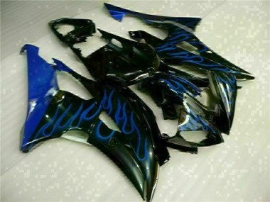 Yamaha R6 08-16 Verkleidungen - Blau Flamme Schwarz
