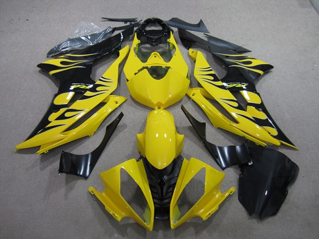 Yamaha R6 08-16 Verkleidungen - Gelb Schwarz Flamme