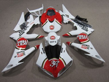 Yamaha R6 08-16 Verkleidungen - Rot Weiß Lucky Strike