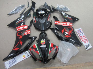 Yamaha R6 08-16 Verkleidungen - Schwarz Weißes Motul