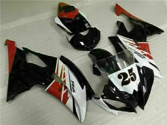 Yamaha R6 08-16 Vollverkleidung - Weiß Schwarz