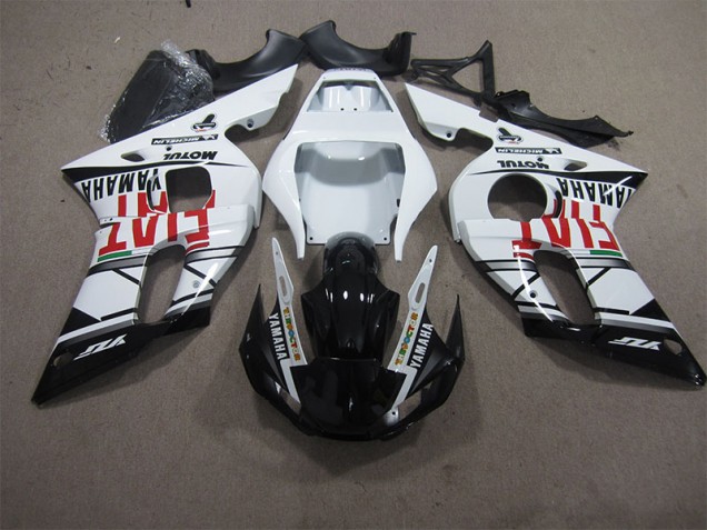 Yamaha R6 98-02 Verkleidungen - Weiß Schwarz Fiat Yamaha R6 98-02 Verkleidungen - Weiß Schwarz Fiat